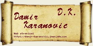 Damir Karanović vizit kartica